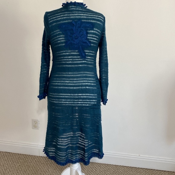 Appliqué and Pom Pom Long Duster Cardigan - Picture 7 of 8